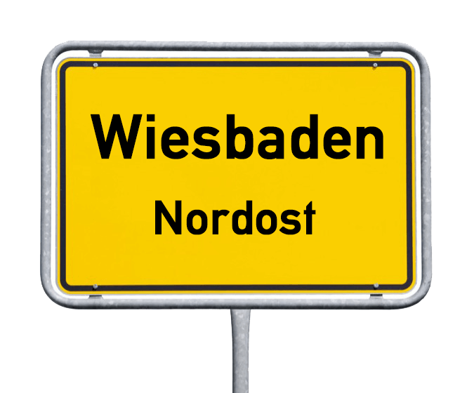 Ortsschild Wiesbaden-Nordost