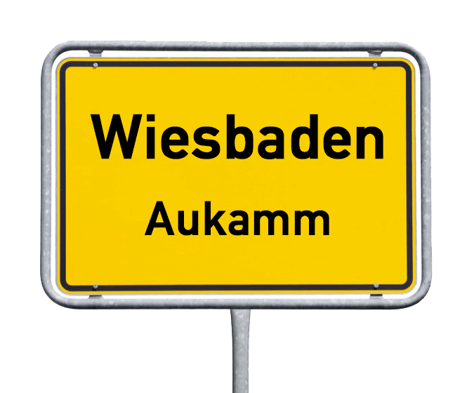 Ortsschild Wiesbaden Aukamm