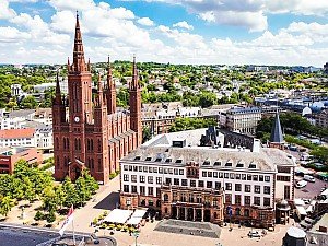 Wiesbaden Marktkirche und Rathaus