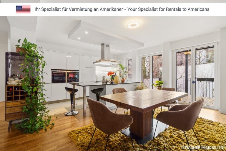 kitchen and dining Wiesbaden Etagenwohnung Beautiful, modern apartment in city center | WAGNER IMMOBILIEN