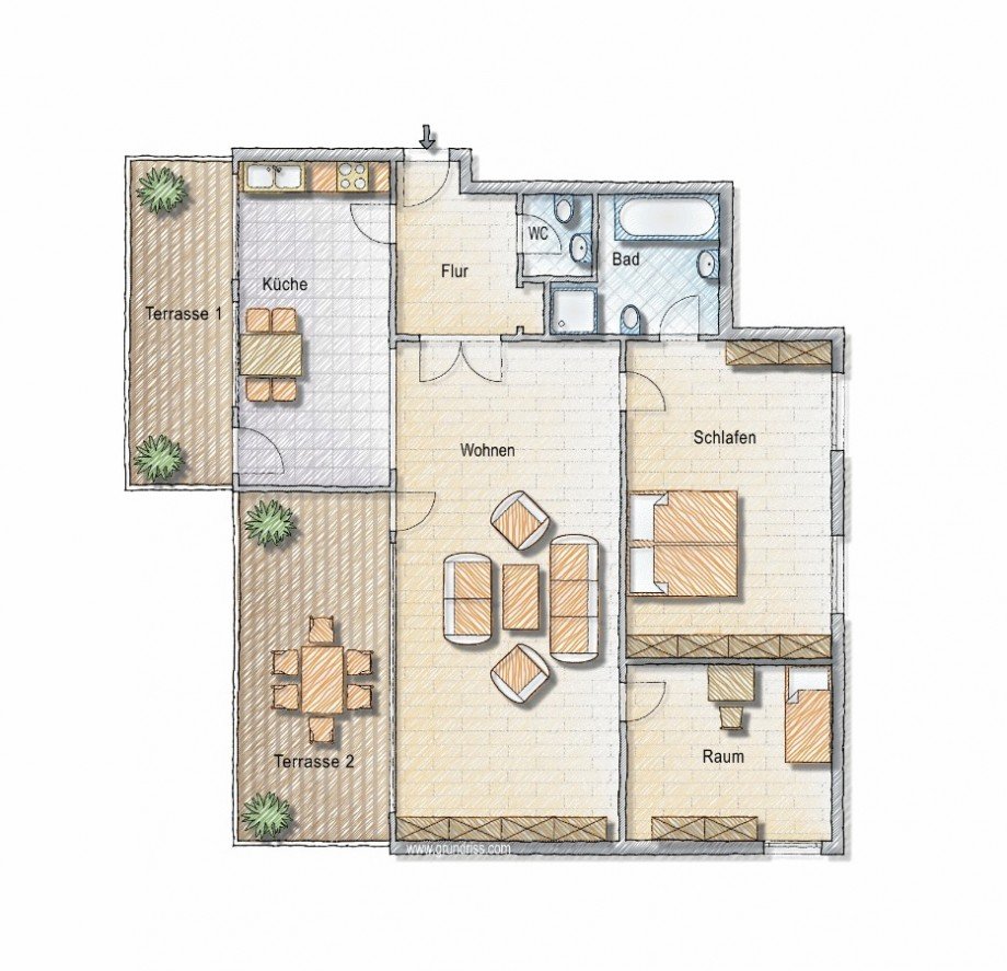 floor plan Etagenwohnung Wiesbaden