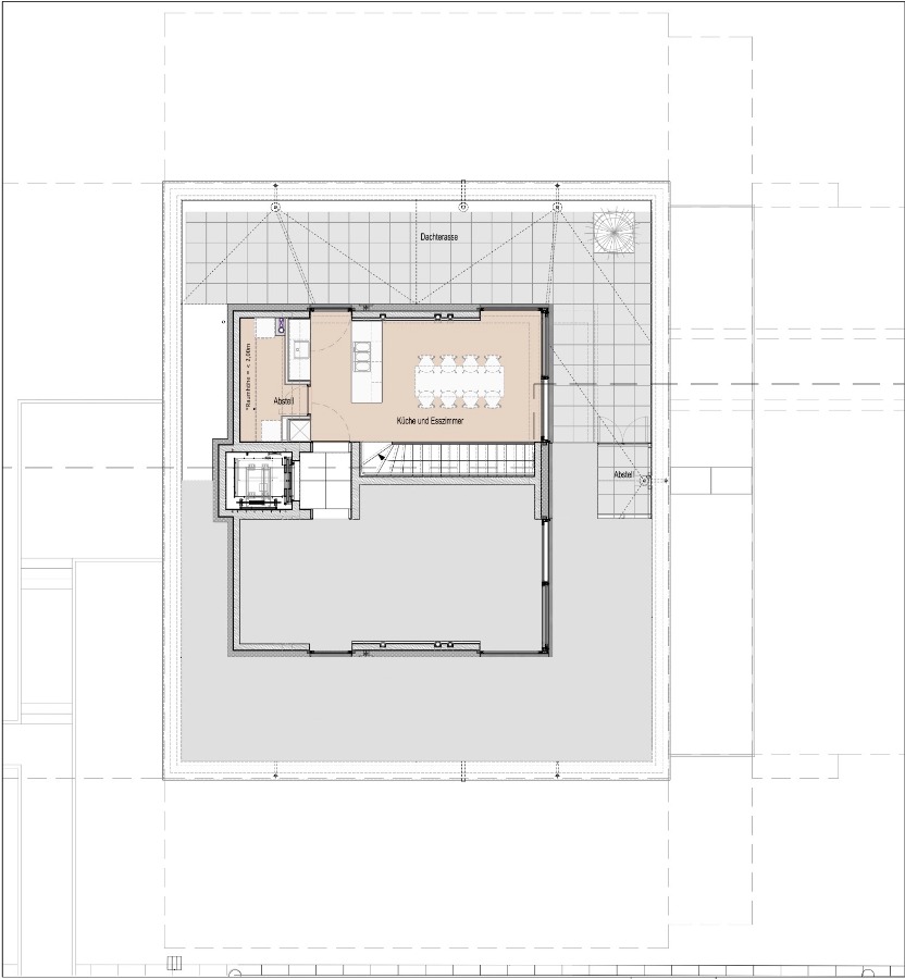 Grundriss 2. OG/DG Penthousewohnung Wiesbaden