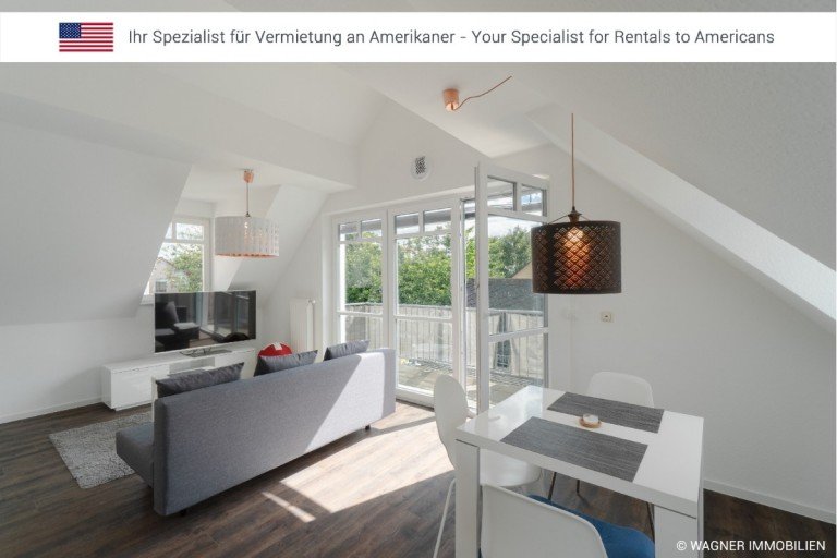 living and dining Wiesbaden Dachgeschosswohnung Modern, furnished apartment near Clay Kaserne | WAGNER IMMOBILIEN