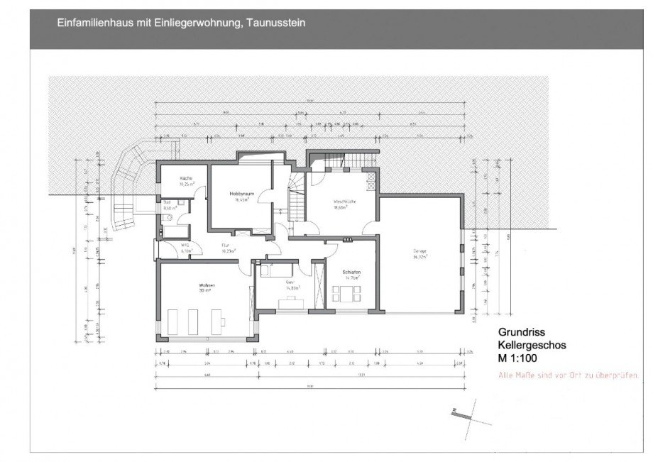 floor plan lower floor Einfamilienhaus Taunusstein