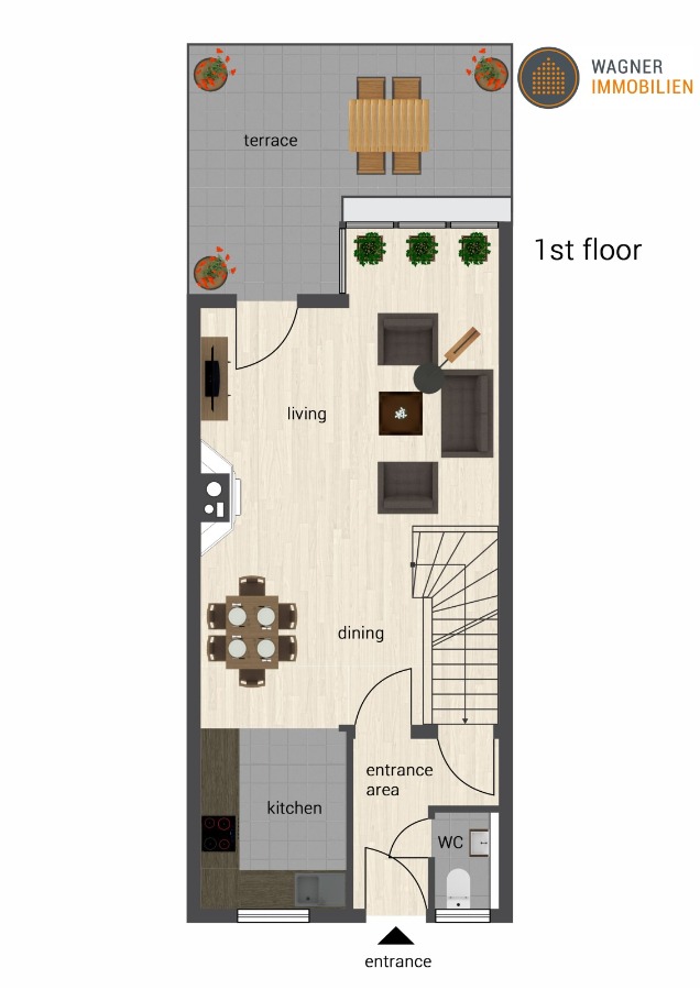 floor plan 1st floor Reihenmittelhaus Mainz