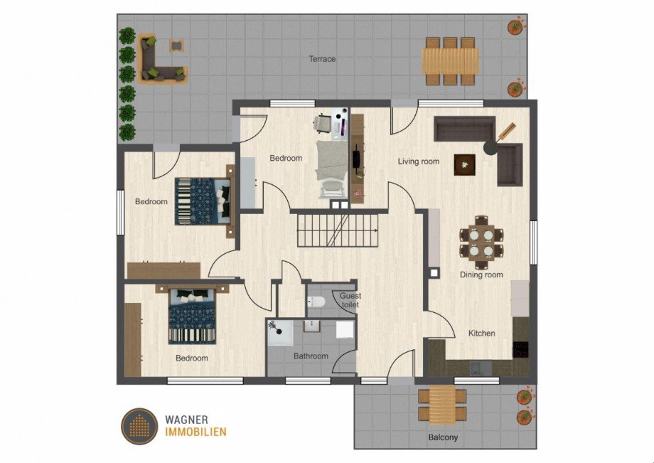 Floor plan upper floor Einfamilienhaus Mainz